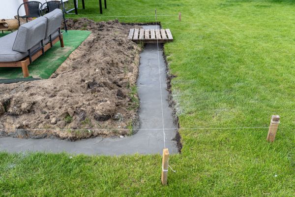 Cement Footer Installation in Holly Springs